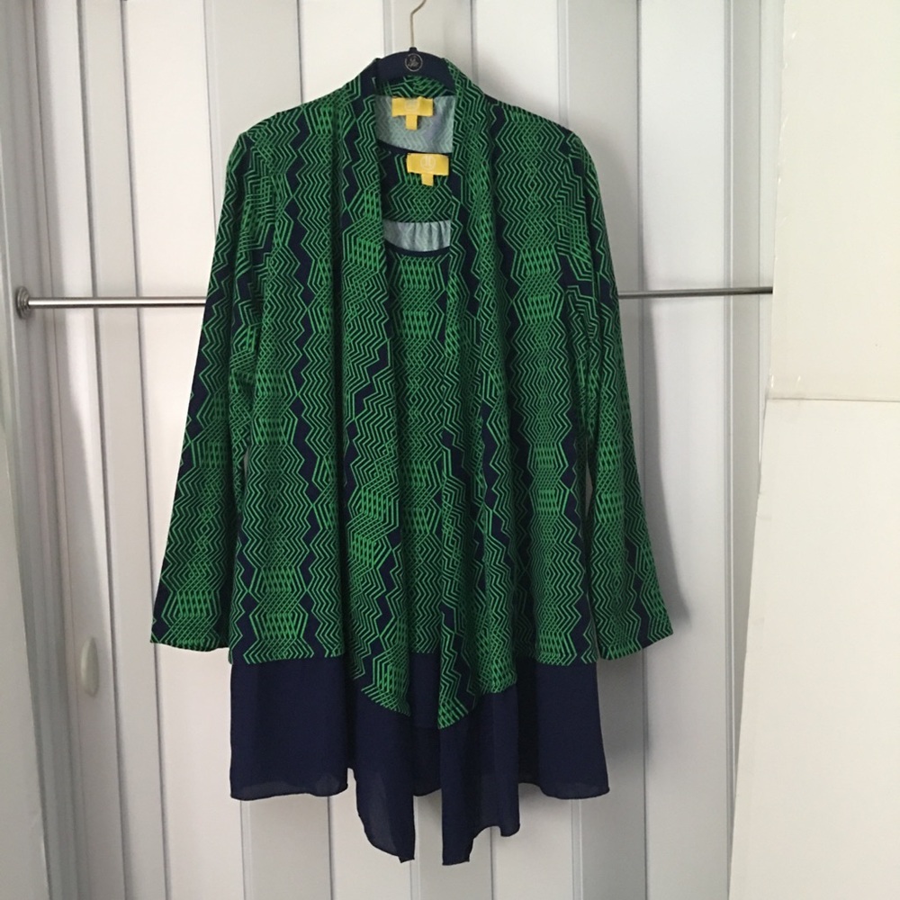 Liz Lange Jacket & Sleeveless Tunic Sz L